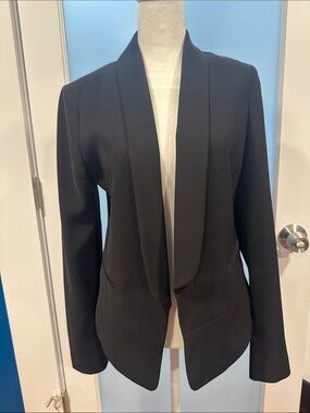Express Black Open-Front Shawl-Collar Blazer
